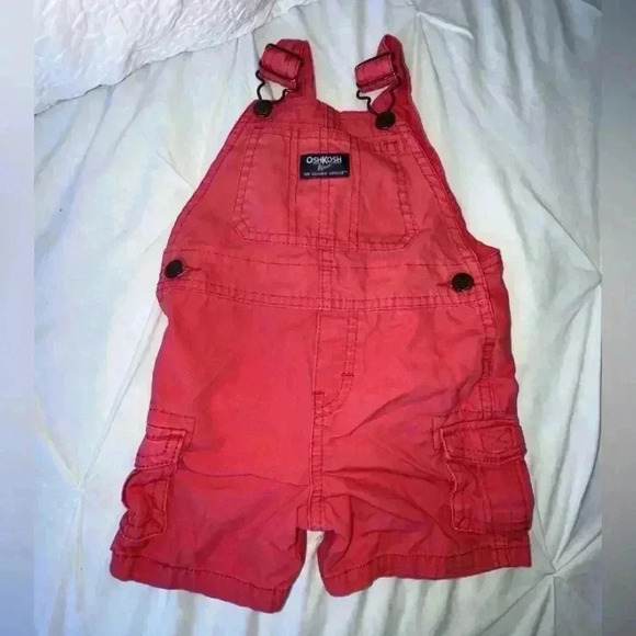 Oshkosh B’Gosh Hot Pink Toddler Overalls SIZE 9-12 Months - Picture 1 of 4